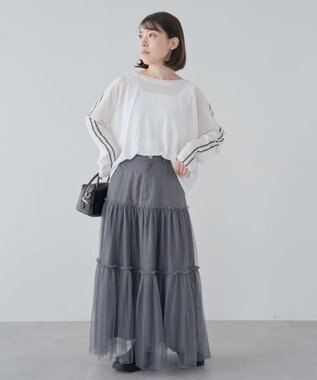 Green Parks ・ELENCARE DUE ハイブリットティアードスカート Charcoal Gray