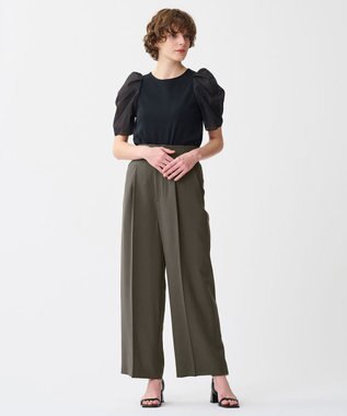 uncrave ダブルフェイスジャージー オーガンジーコンビトップス ブラック