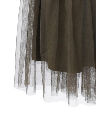 Green Parks ・ELENCARE DUE ハイブリットティアードスカート Khaki