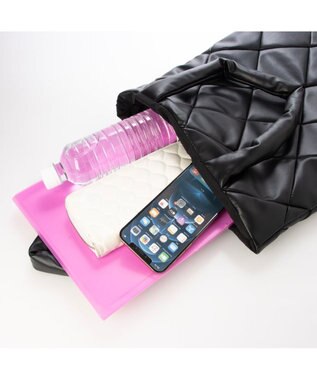 UNBILLION カシュカシュ cachecache / 合皮×ナイロンリバーシブルトート ブラック