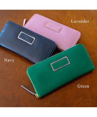 tsumori chisato CARRY シンプルバイカラー ラウンドファスナー長財布 グリーン