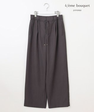 自由区 【カトリエムブーケ】Pantalon large ワイドストレートパンツ チャコール