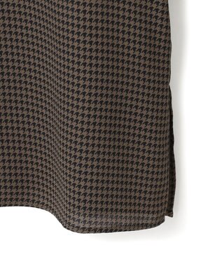 ICB 【接触冷感・UVケア・速乾・洗える】BackSatinAmunzen スカーフタイブラウス コーヒーベース柄系