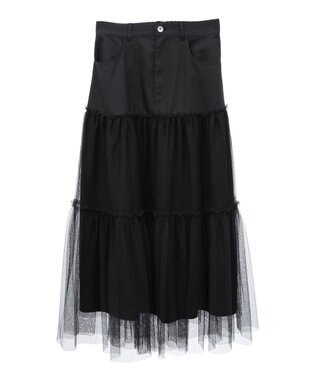 Green Parks ・ELENCARE DUE ハイブリットティアードスカート Black