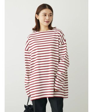 Green Parks ボーダーゆるチュニック Red