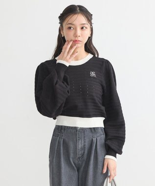 earth music&ecology 配色バックリボンプルオーバー Black