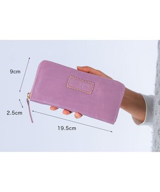 tsumori chisato CARRY シンプルバイカラー ラウンドファスナー長財布 ラベンダー