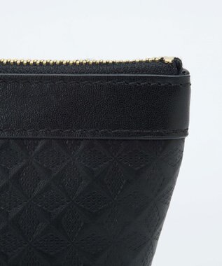 TOPKAPI 【TREASURE TOPKAPI】スムースレザー 幾何柄 マルチケース バッグチャーム ブラック