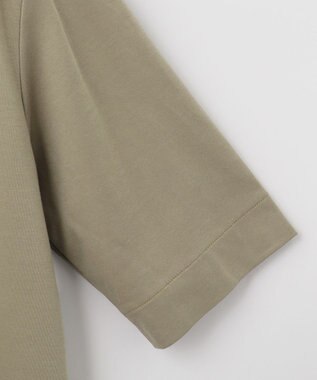 自由区 【洗える】エンブロイダリー フロントデザイン Tシャツ カーキ系