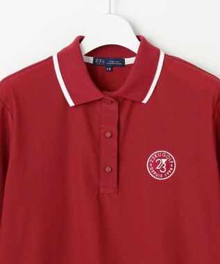 23区GOLF 【WOMEN】AIR TOOL七分袖ポロシャツ レッド系
