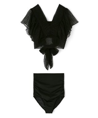 San-ai Resort（三愛水着楽園） フリルスリーブノンワイヤービキニ　9M　【San-ai Resort（サンアイリゾート）】 ブラック