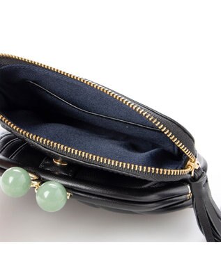 UNBILLION perche ジェムストーンがま口二つ折り財布 ブラックドット