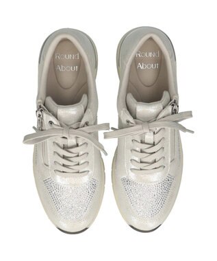 Bridget Birkin 【Round About】ラインストーンサイドジップスニーカー シルバー