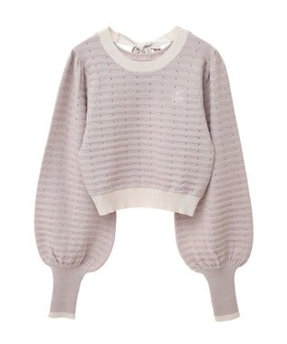 earth music&ecology 配色バックリボンプルオーバー Pink Beige