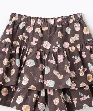 ANY KIDS スイーツ プリント キュロット ブラウン系