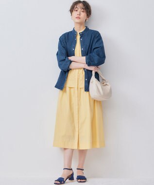 組曲 L エンブロイダリーレース シャーティング ワンピース クリームイエロー系