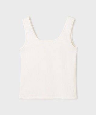 GRACE CONTINENTAL テレコリブトップ ホワイト