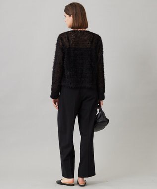 ICB L 【洗える】 フェザーチュール ブラウス ブラック系