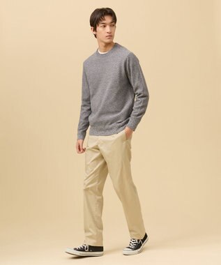 J.PRESS MEN ギマコットンカノコクルーネック ニット ネイビー系