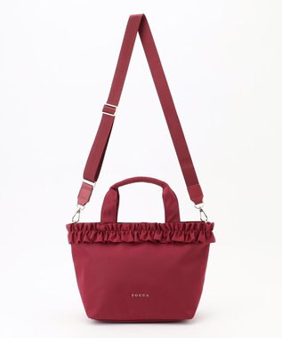 TOCCA 【ショルダー取り外し可能】FRILL GARLAND NYLONTOTE  トートバッグ レッド系