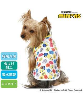 PET PARADISE 犬の服 春夏 ひんやり クール 接触冷感 虫除け ミニオン  ふきだし柄 タンクトップ 【小型犬】
