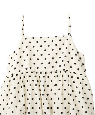 YECCA VECCA ドット柄バルーンキャミワンピース Ivory