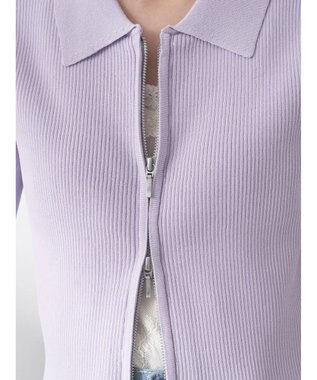 earth music&ecology 衿付きダブルＺＩＰカーディガン Lavender