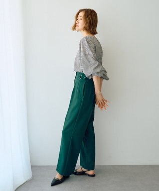 YECCA VECCA サイドベルテッドパンツ Green