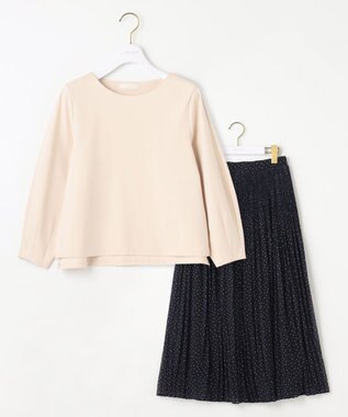 ANY SIS 【2SET】トップス×プリーツスカート セット ネイビー