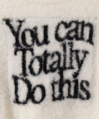 WEGO シャギーロゴコンパクトニット ホワイトアイボリー