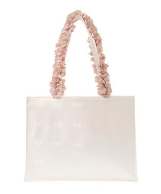 Maison de FLEUR リボン柄ジャカードスクエアトートMバッグ Ivory