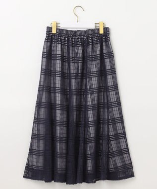 ANY SIS L レーシーチェック スカート ネイビー