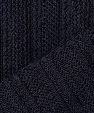 自由区 【ワコールコラボ】【カタログ掲載・洗える】レーシーニット ドレス ネイビー