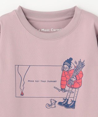 SHARE PARK LADIES 【KIDS】吸水速乾 フロントプリントTシャツ スモークピンク