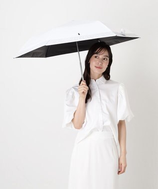 MOONBAT 【WEB限定/ 遮光率100％/遮熱/UV】POLO RALPH LAUREN（ポロ ラルフローレン）晴雨兼用日傘 ワンポイント ポロポニー レース 折りたたみ傘 ホワイト