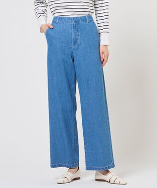  コットンリネン 7oz デニム セミワイド パンツ