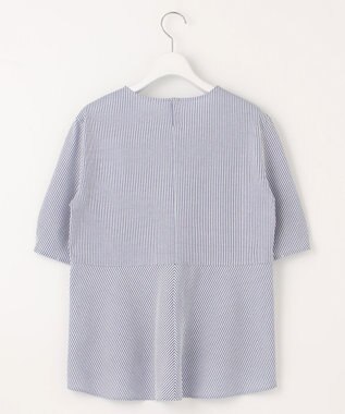 J.PRESS LADIES 【WEB限定カラーあり・抗菌消臭・吸水速乾】サッカージャージー 5分袖 ペプラム カットソー ブルー系1