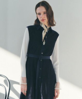 YECCA VECCA ビットプリントプリーツスカーフ Off White