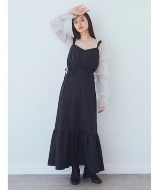 earth music&ecology マルチウェイビスチェリボンキャミワンピース Black