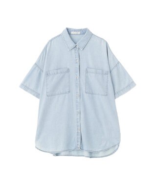 Green Parks 半袖シアーデニムシャツ Light Indigo