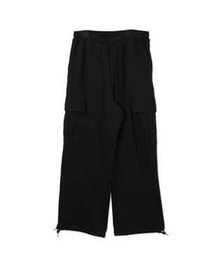 WEGO 【ウエストゴム/MLサイズ展開】ワイドカーゴスウェットパンツ ブラック