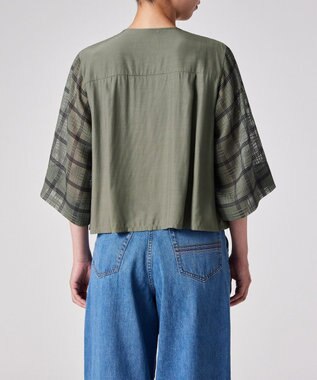 Paul Smith シアー チェック ブラウス カーキ