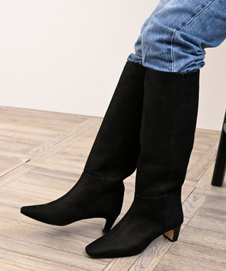 APOM イタリアンカーフ スクエアトゥワイドシャフトロングブーツ45