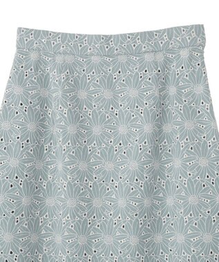 YECCA VECCA フラワーレースロングナロースカート Light Blue