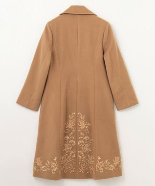 GRACE CONTINENTAL 刺繍ウールコート キャメル