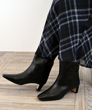 APOM イタリアンカーフ スクエアトゥワイドシャフトロングブーツ45 ブラック