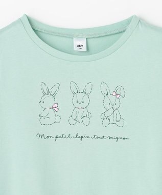 ANY KIDS 【WEB限定】7days プリント 長袖Tシャツ ミント×アニマル