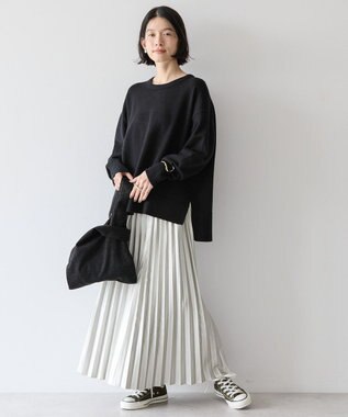 AMERICAN HOLIC フェイクレザープリーツスカート Silver