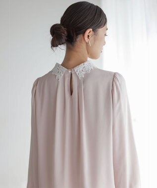 組曲 S 【WEB限定・2WAY】ジョーゼットシフォンレース襟 ブラウス ピンク系