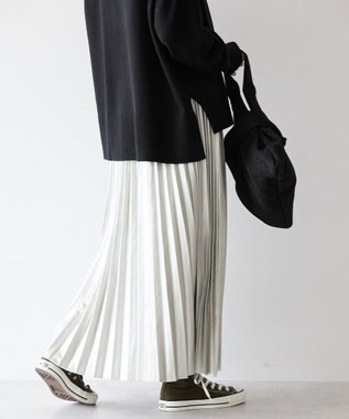 AMERICAN HOLIC フェイクレザープリーツスカート Silver